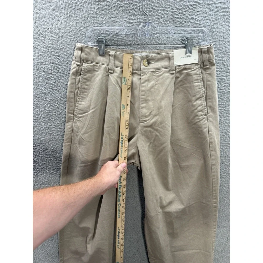 Hollister Pants Mens 30x29 Tan Extreme Baggy Pleated Grunge Skater 90s Y2K NEW